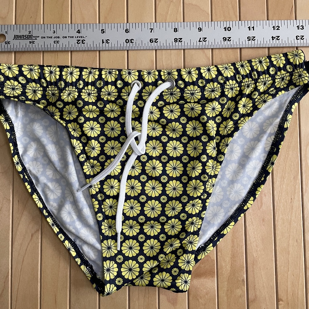 Men's Navy & Yellow Floral Swim Briefs